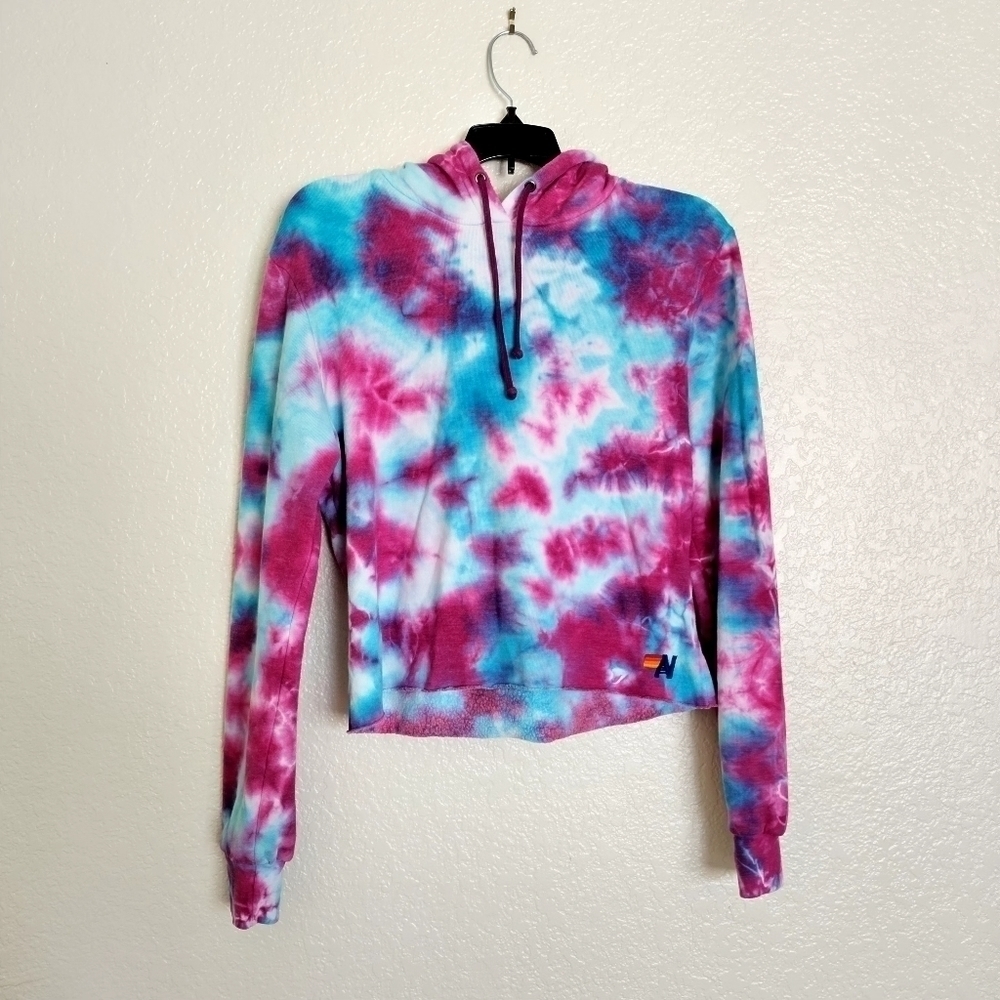 Aviator Nation Tie-Dye Hoodie - Pink and Blue
